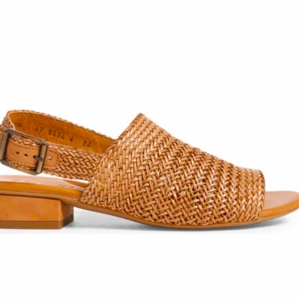 NWT Paul Green Helena WovenLeather Block Heel Sandal - Picture 1 of 5